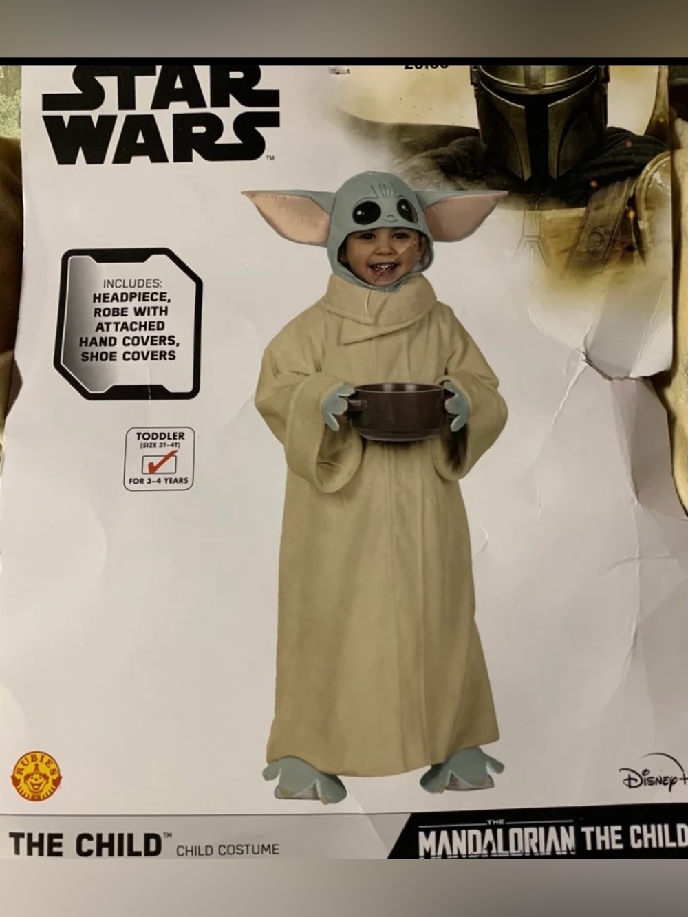 New Star Wars Mandalorian The Child boy or girl size 3T / 4T deluxe costume